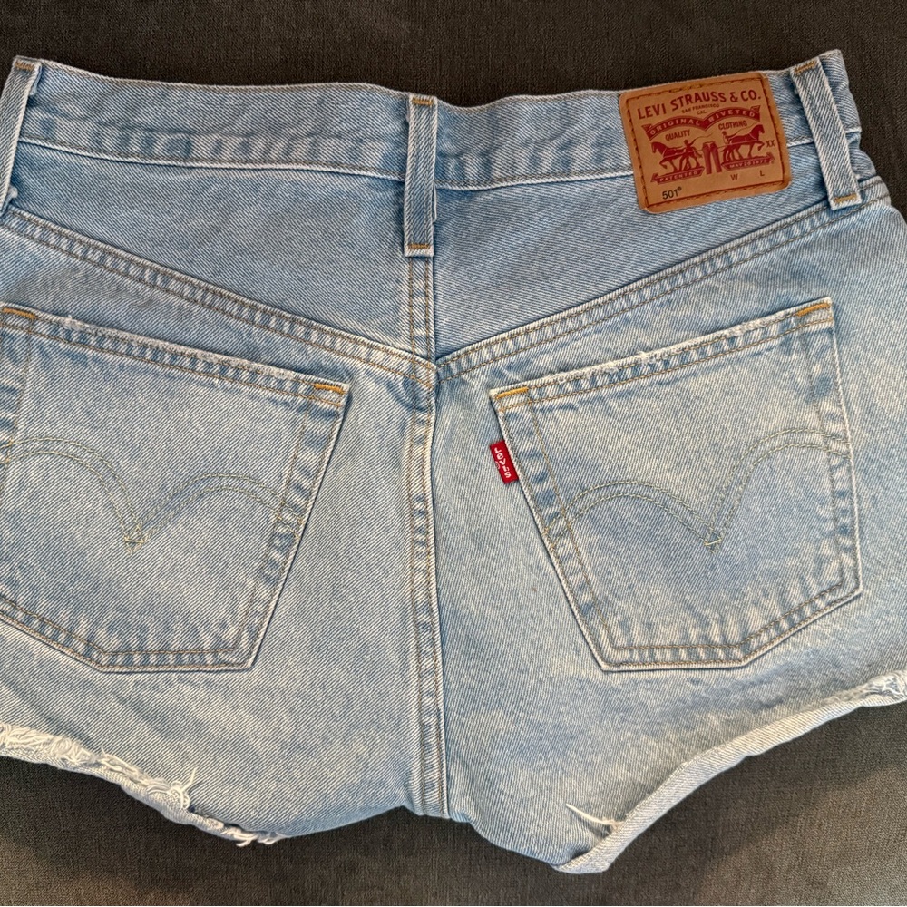 Levi's Blue Jean Shorts Distressed Vintage Style